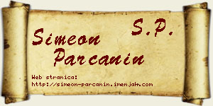 Simeon Parčanin vizit kartica